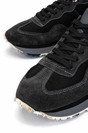 Tamer Tanca Erkek Deri & Tekstil Antrasit/Siyah Sneakers & Spor Ayakkabı 1149 MONACO ERK AYK Y25 ANT/SYH PRST