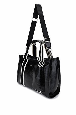 Tamer Tanca Kadın Vegan Siyah Rugan Omuz Çanta 1003 3000 BN CNT Y25 SIYAH KRSK RGN