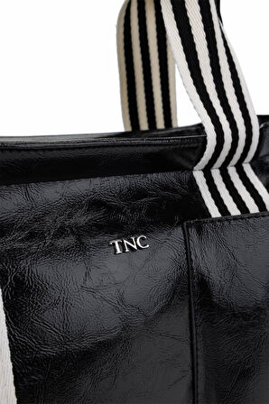 Tamer Tanca Kadın Vegan Siyah Rugan Omuz Çanta 1003 3000 BN CNT Y25 SIYAH KRSK RGN