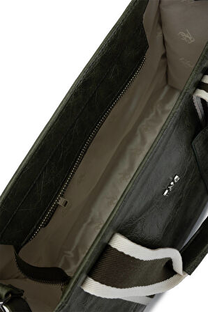 Tamer Tanca Kadın Vegan Haki Rugan Omuz Çanta 1003 3000 BN CNT Y25 HAKI KRSK RGN