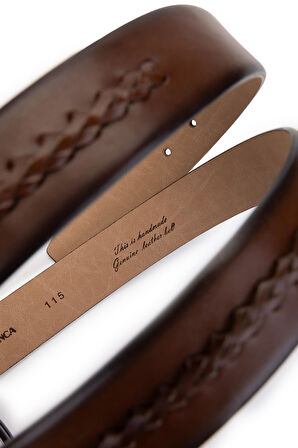 Tamer Tanca Erkek Hakiki Deri Taba Kemer 184 72403 ERK KMR Y25 TABA GYK/ORGU