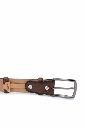 Tamer Tanca Erkek Hakiki Deri Taba Kemer 184 72403 ERK KMR Y25 TABA GYK/ORGU