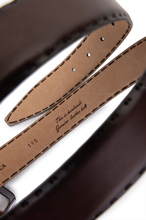 Tamer Tanca Erkek Hakiki Deri Kahverengi Kemer 184 5416 ERK KMR Y25 KAHVE ANTIK