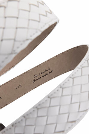 Tamer Tanca Erkek Hakiki Deri Beyaz Kemer 184 5415 ERK KMR Y25 BEYAZ ORGU