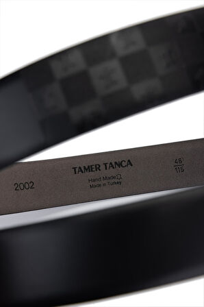 Tamer Tanca Erkek Hakiki Deri Siyah Deri Klasik Kemer 171 2002 ERK KMR Y25 SIYAH DR