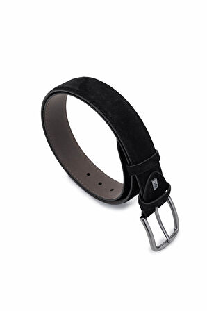 Tamer Tanca Erkek Hakiki Deri Siyah Süet Spor Kemer 171 2003 ERK KMR Y25 SIYAH SUET