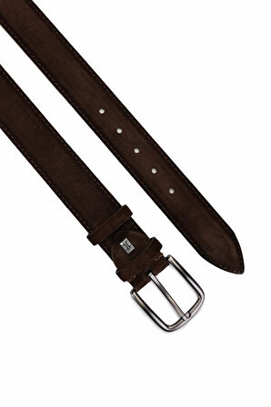 Tamer Tanca Erkek Hakiki Deri Kahverengi Süet Spor Kemer 171 2003 ERK KMR Y25 KAHVE SUET