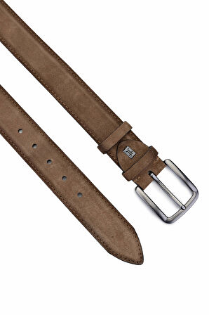 Tamer Tanca Erkek Hakiki Deri Kahverengi Spor Kemer 171 2003 ERK KMR Y25 SIGARO SUET