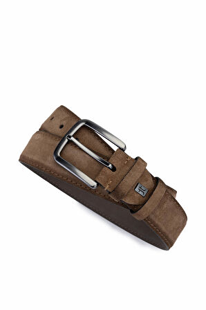 Tamer Tanca Erkek Hakiki Deri Kahverengi Spor Kemer 171 2003 ERK KMR Y25 SIGARO SUET