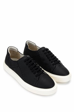 Tamer Tanca Erkek Hakiki Deri Siyah Floter Sneakers & Spor Ayakkabı 1093 1335 ERK AYK Y25 SIYAH FLTR