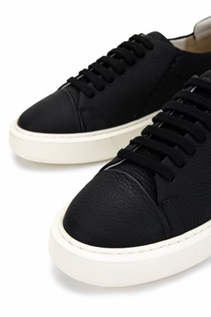 Tamer Tanca Erkek Hakiki Deri Siyah Floter Sneakers & Spor Ayakkabı 1093 1335 ERK AYK Y25 SIYAH FLTR