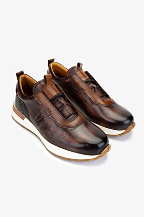 Valmenti Erkek Hakiki Deri Taba Sneakers & Spor Ayakkabı 1093 079 ERK AYK Y25 TABA ALK