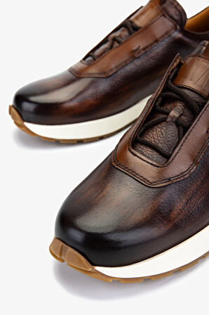 Valmenti Erkek Hakiki Deri Taba Sneakers & Spor Ayakkabı 1093 079 ERK AYK Y25 TABA ALK