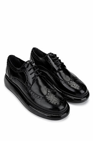 Tamer Tanca Erkek Hakiki Deri Siyah Açma Casual Ayakkabı 756 14805 ERK AYK Y25 SIYAH ACMA