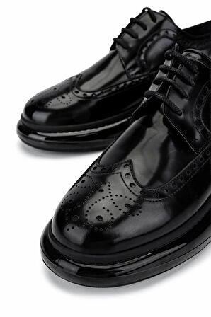 Tamer Tanca Erkek Hakiki Deri Siyah Açma Casual Ayakkabı 756 14805 ERK AYK Y25 SIYAH ACMA