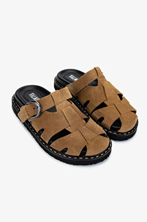 Valmenti Kadın Hakiki Deri Vizon Düz Terlik 154 1500 BN TRLK Y25 SUGERO SUET