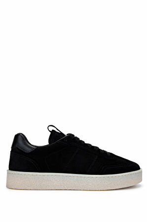 Tamer Tanca Erkek Hakiki Deri Siyah Süet Sneakers & Spor Ayakkabı 1111 4411 ERK AYK Y25 SIYAH SUET