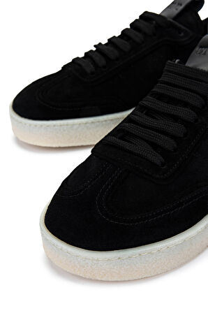 Tamer Tanca Erkek Hakiki Deri Siyah Süet Sneakers & Spor Ayakkabı 1111 4411 ERK AYK Y25 SIYAH SUET