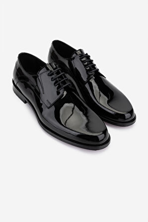 Valmenti Erkek Hakiki Deri Siyah Rugan Klasik Ayakkabı 183 VAL-40006 ERK AYK Y25 SIYAH RGN