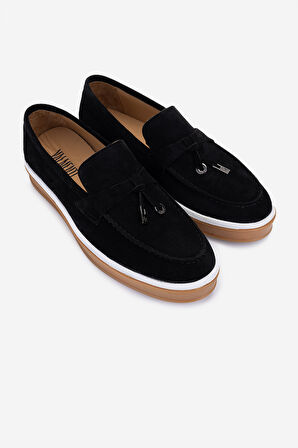 Valmenti Erkek Hakiki Deri Siyah Süet Loafer Ayakkabı 978 302 ERK AYK Y25 SIYAH SUET