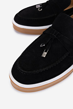 Valmenti Erkek Hakiki Deri Siyah Süet Loafer Ayakkabı 978 302 ERK AYK Y25 SIYAH SUET