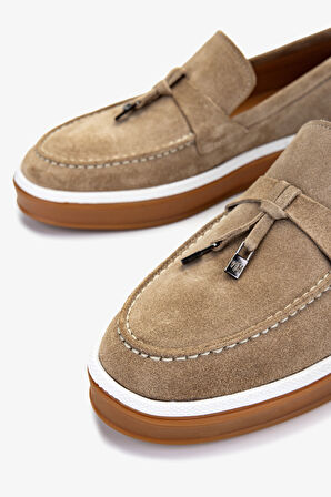 Valmenti Erkek Hakiki Deri Bisküvi Süet Loafer Ayakkabı 978 302 ERK AYK Y25 BISKUVI SUET