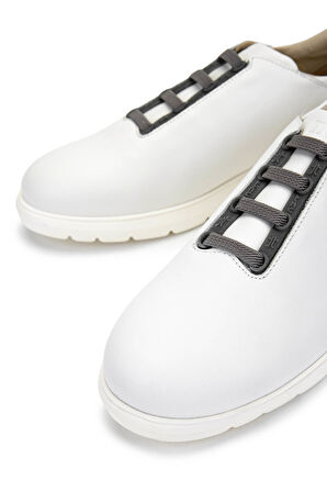 Tamer Tanca Erkek Hakiki Deri Beyaz Sneakers & Spor Ayakkabı 1093 1191 ERK AYK Y25 BEYAZ ANTIK