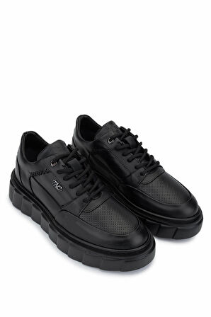 Tamer Tanca Erkek Hakiki Deri Siyah Deri Sneakers & Spor Ayakkabı 352 23023 ERK AYK SK25-26 SIYAH DR