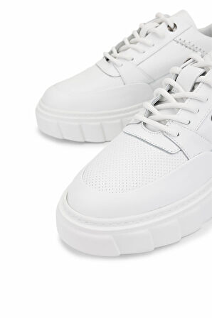 Tamer Tanca Erkek Hakiki Deri Beyaz Sneakers & Spor Ayakkabı 352 23023 ERK AYK SK25-26 BEYAZ DR