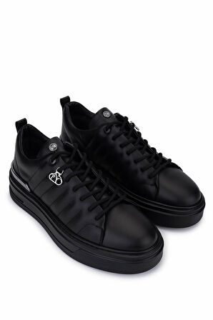Tamer Tanca Erkek Hakiki Deri Siyah Deri Sneakers & Spor Ayakkabı 352 23141 ERK AYK SK25-26 SIYAH DR