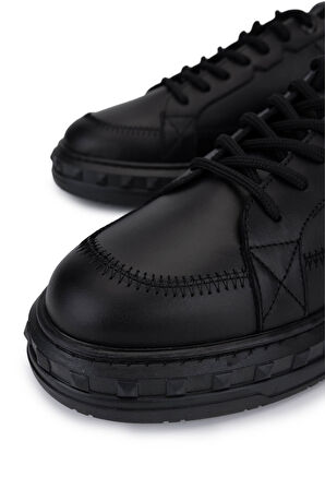 Tamer Tanca Erkek Hakiki Deri Siyah Deri Sneakers & Spor Ayakkabı 352 23159 ERK AYK SK25-26 SIYAH DR