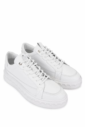 Tamer Tanca Erkek Hakiki Deri Beyaz Sneakers & Spor Ayakkabı 352 23159 ERK AYK SK25-26 BEYAZ DR