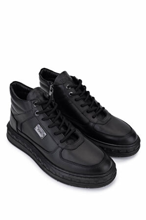 Tamer Tanca Erkek Hakiki Deri Siyah Deri Sneakers & Spor Bot 352 23521 ERK BOT SK25-26 SIYAH DR