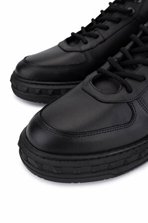 Tamer Tanca Erkek Hakiki Deri Siyah Deri Sneakers & Spor Bot 352 23521 ERK BOT SK25-26 SIYAH DR