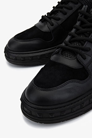 Valmenti Erkek Hakiki Deri Siyah Nubuk Sneakers & Spor Ayakkabı 352 23078 ERK AYK SK25-26 SIYAH NBK