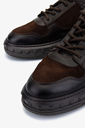 Valmenti Erkek Hakiki Deri Kahverengi Nubuk Sneakers & Spor Ayakkabı 352 23078 ERK AYK SK25-26 KAHVE NBK