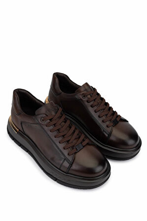 Tamer Tanca Erkek Hakiki Deri Kahverengi Sneakers & Spor Ayakkabı 298 3212-2605 ERK AYK SK25-26 KAHVE