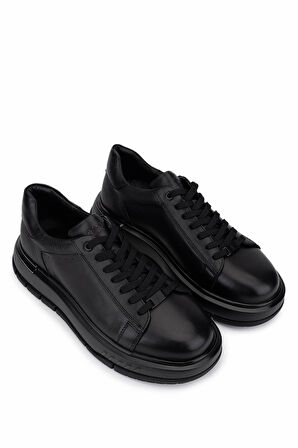 Tamer Tanca Erkek Hakiki Deri Siyah Sneakers & Spor Ayakkabı 298 3212-2605 ERK AYK SK25-26 SIYAH