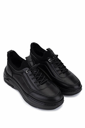 Tamer Tanca Erkek Hakiki Deri Siyah Sneakers & Spor Ayakkabı 298 3138-2527 ERK AYK SK25-26 SIYAH ATLAS