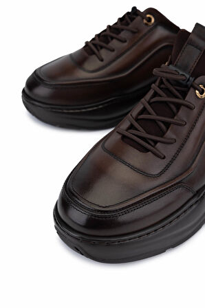 Tamer Tanca Erkek Hakiki Deri Sneakers & Spor Ayakkabı 298 3138-2527 ERK AYK SK25-26 KAHVE SLVR ALKL