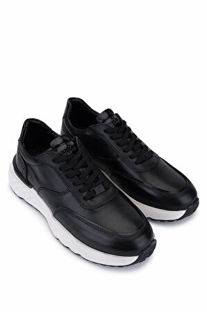Tamer Tanca Erkek Hakiki Deri Siyah Sneakers & Spor Ayakkabı 298 3133-8226 ERK AYK SK25-26 SIYAH