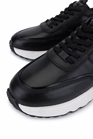 Tamer Tanca Erkek Hakiki Deri Siyah Sneakers & Spor Ayakkabı 298 3133-8226 ERK AYK SK25-26 SIYAH