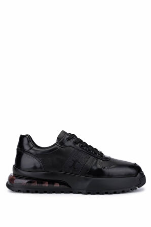 Tamer Tanca Erkek Hakiki Deri Siyah Sneakers & Spor Ayakkabı 298 3202-1626 ERK AYK SK25-26 SYH/SYH ACMA