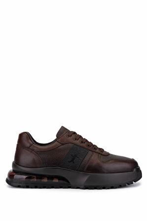 Tamer Tanca Erkek Hakiki Deri Kahverengi Sneakers & Spor Ayakkabı 298 3202-1626 ERK AYK SK25-26 KHV SLVR/KHV ALKL