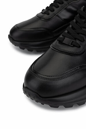 Tamer Tanca Erkek Hakiki Deri Siyah Sneakers & Spor Ayakkabı 298 3160-30219 ERK AYK SK25-26 SIYAH ATLAS