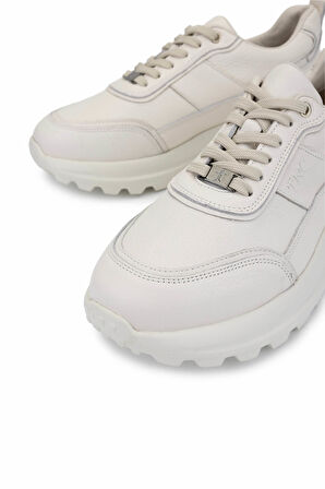 Tamer Tanca Erkek Hakiki Deri Beyaz Sneakers & Spor Ayakkabı 298 3160-30219 ERK AYK SK25-26 KIRIK BEYAZ