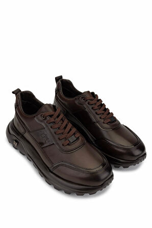 Tamer Tanca Erkek Hakiki Deri Kahverengi Sneakers & Spor Ayakkabı 298 3160-30219 ERK AYK SK25-26 KAHVE SILVER