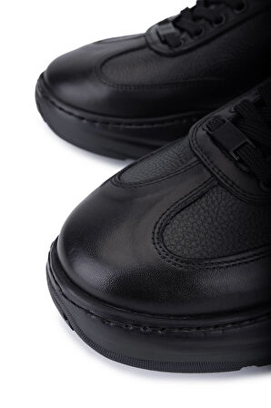 Tamer Tanca Erkek Hakiki Deri Siyah Sneakers & Spor Ayakkabı 298 3141-2527 ERK AYK SK25-26 SYH ATLS/SYH GUTI