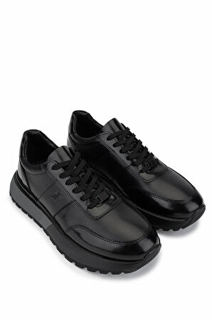 Tamer Tanca Erkek Hakiki Deri Siyah Açma Sneakers & Spor Ayakkabı 298 3229-2665 ERK AYK SK25-26 SYH ACMA/SYH ATLS
