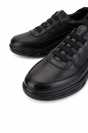 Tamer Tanca Erkek Hakiki Deri Siyah Sneakers & Spor Ayakkabı 298 1401-F603 ERK AYK SK25-26 SIYAH ATLAS